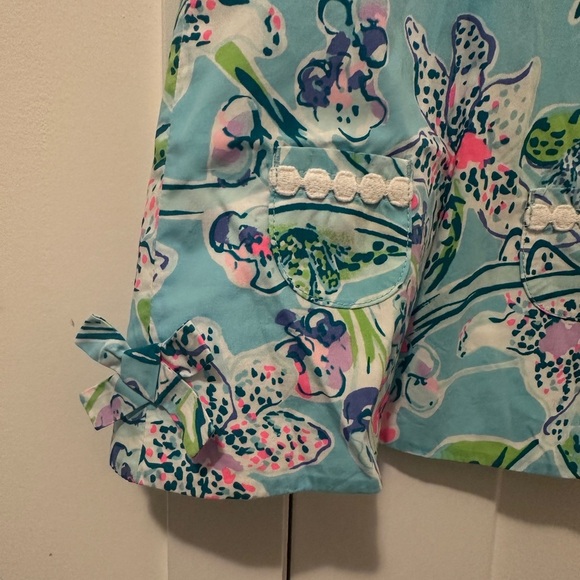 Lily Pulitzer Baby Blue Pink Printed Shift Dress Size 6-12 Months - Picture 3 of 10